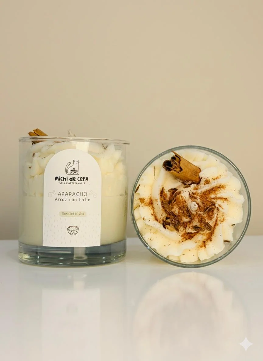 Vela Apapacho Arroz con Leche, fotografía del producto