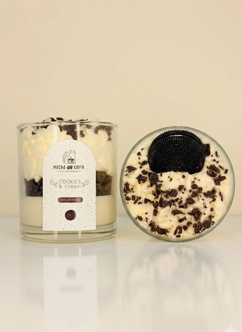 Vela Cookies & Cream, fotografía del producto