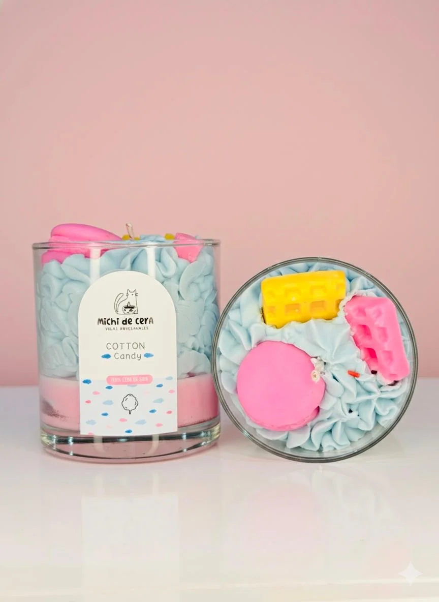 Vela Cotton Candy, fotografía del producto