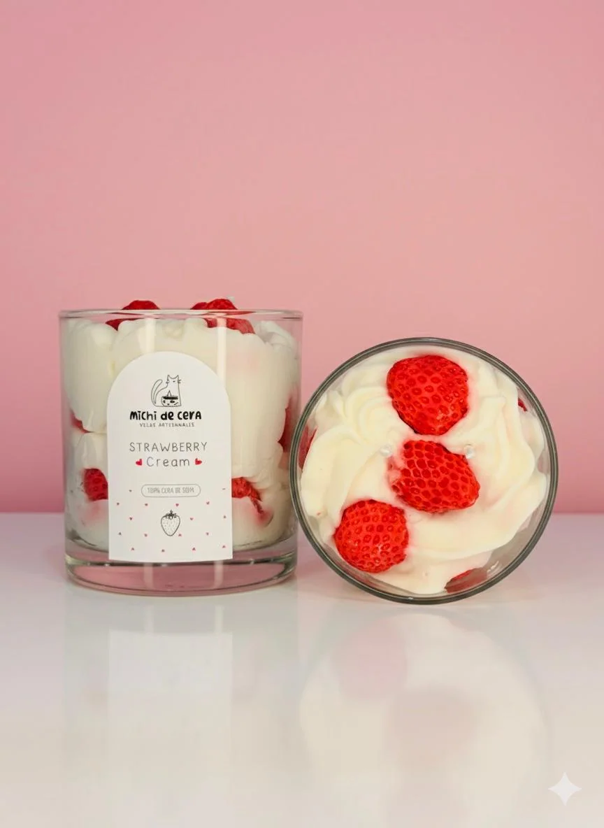 Vela Strawberry Cream, fotografía del producto